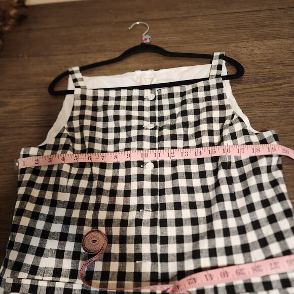 WAYF Gracie Gingham Linen Blend Button-Up Vest Missing Buttons NWT XL - Picture 5 of 11